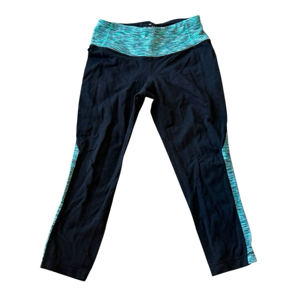 Athleta Women's Capri Leggings Black and Teal Size XS